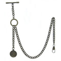 Albert Chain Pocket Watch Chains for Men Antique Brass Color with Queen Elizabeth Half Penny Coin Design Fob T Bar ACT106
