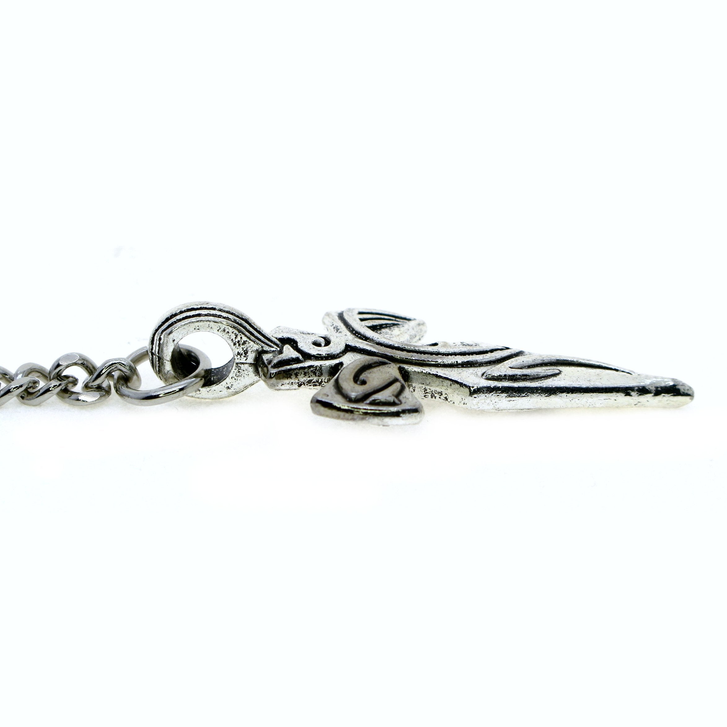 Silver Color Albert Chain using in Jean & Vest with Religious Cross Design Fob ACT113