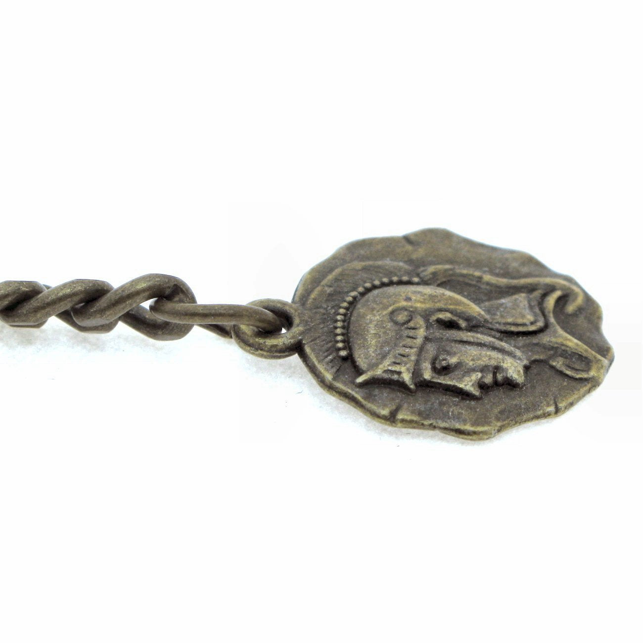 Albert Chain Pocket Watch Chains for Men Antique Brass Color with Ancient Soldier Medal Design Fob T Bar ACT92