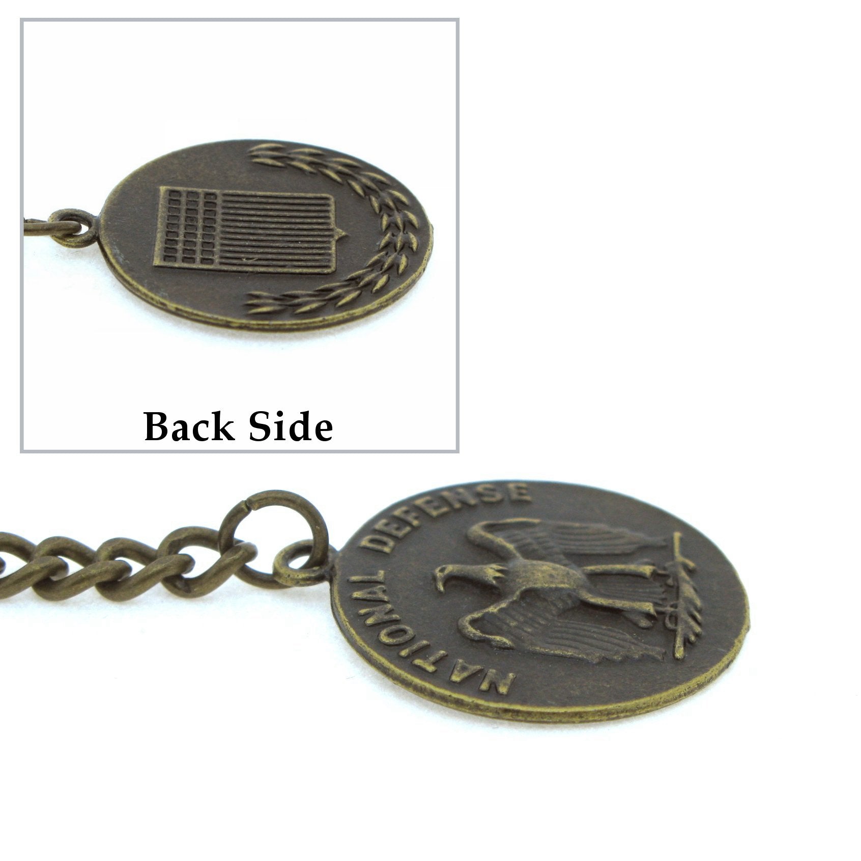 Albert Chain for Men Antique Brass Color with 32 MM Big Size US National Defense Eagle Medal Design Fob T Bar ACT95