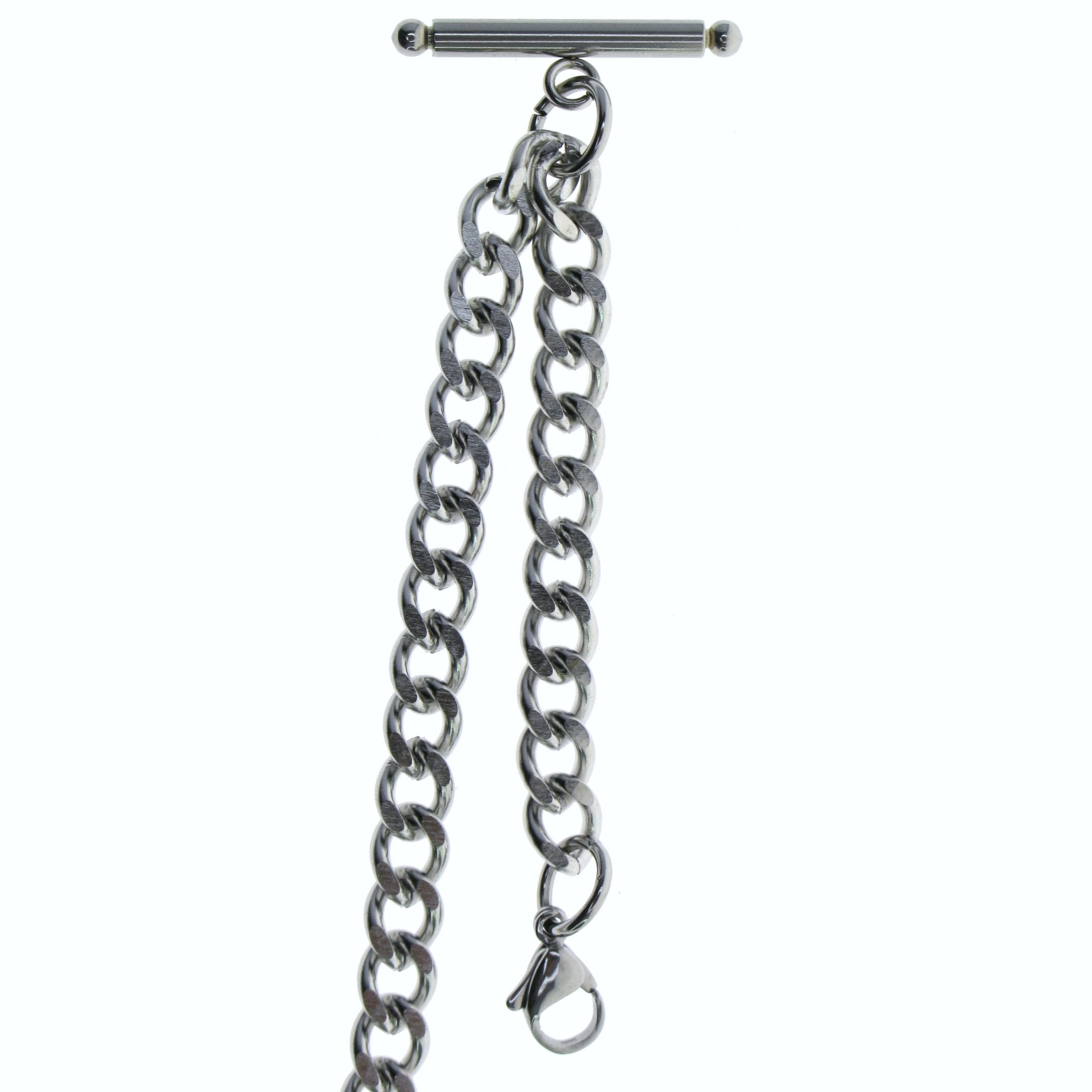 Albert Chain Pocket Watch Chains for Men All Real Stainless Steel with Steel T-Bar and Steel Lobster Clasp ACS01