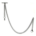 Albert Chain Pocket Watch Chains for Men All Real Stainless Steel with Steel T-Bar and Steel Lobster Clasp ACS01