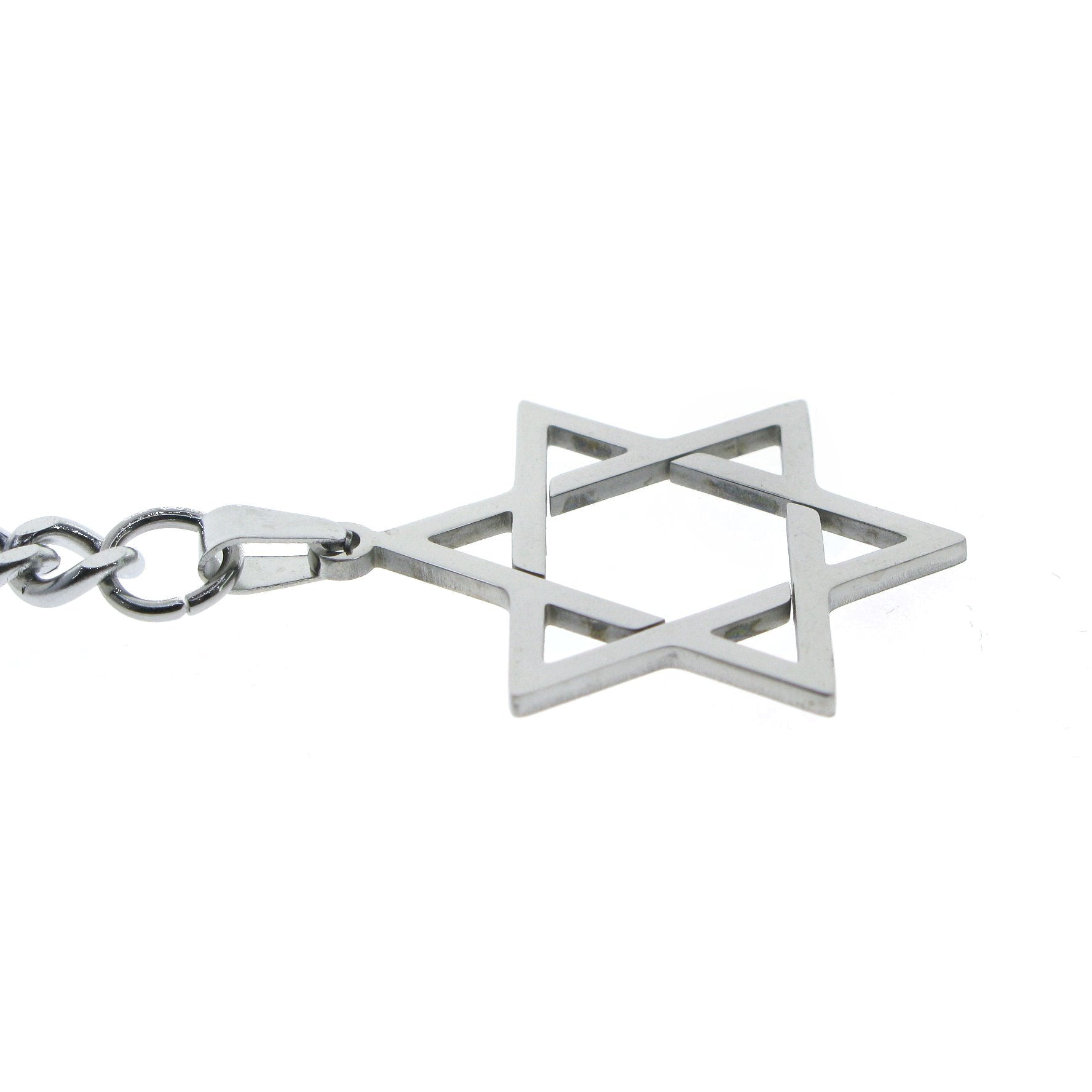 Albert Chain Pocket Watch Chains for Men All Real Stainless Steel with Steel T-Bar and Steel Star Design Fob ACS02