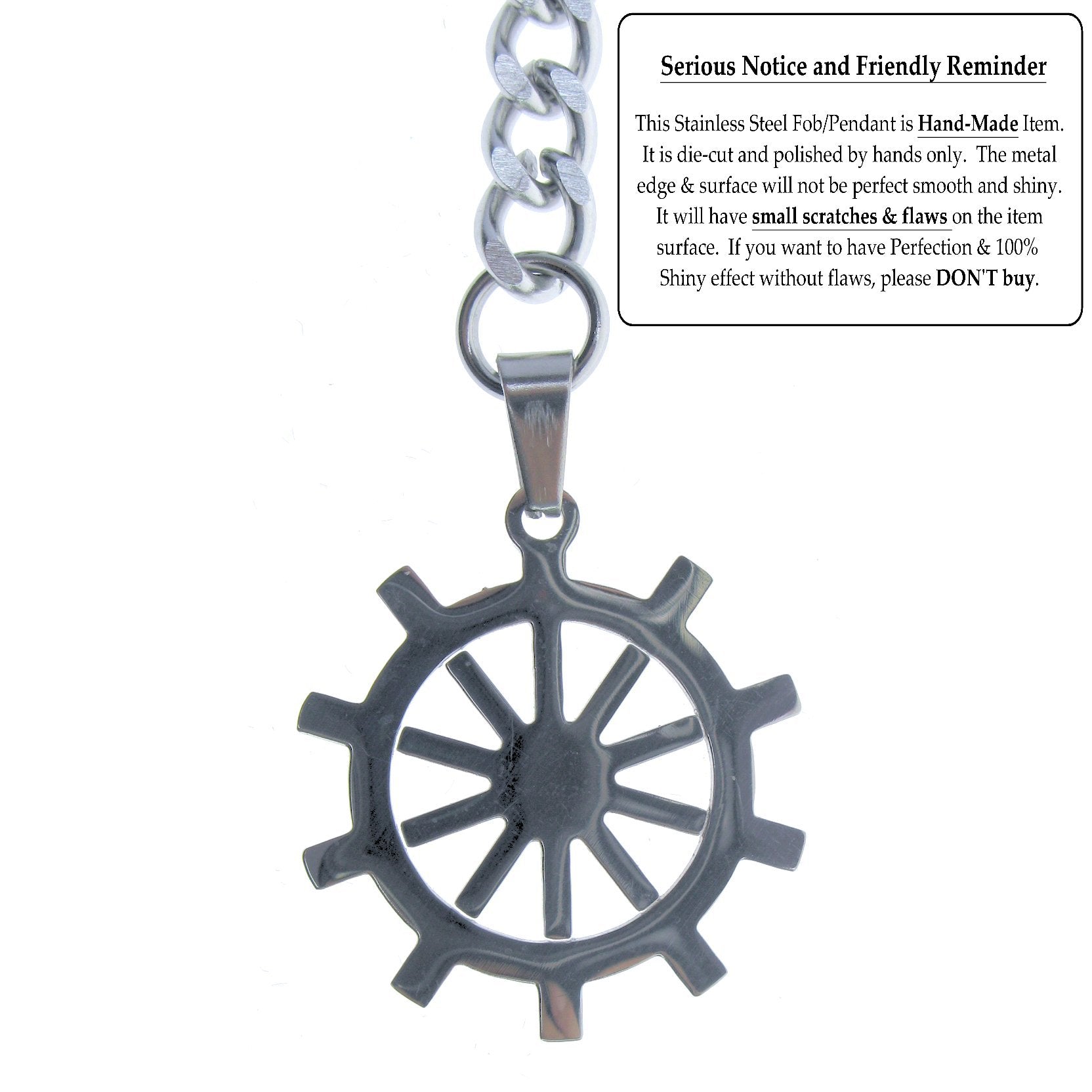 Albert Chain Pocket Watch Chains for Men All Real Stainless Steel with Steel T-Bar and Steel Ship Wheel Fob ACS09