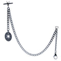 Albert Chain Pocket Watch Chains for Men All Real Stainless Steel with Steel T-Bar and Steel Hollow Star Medal Fob ACS12
