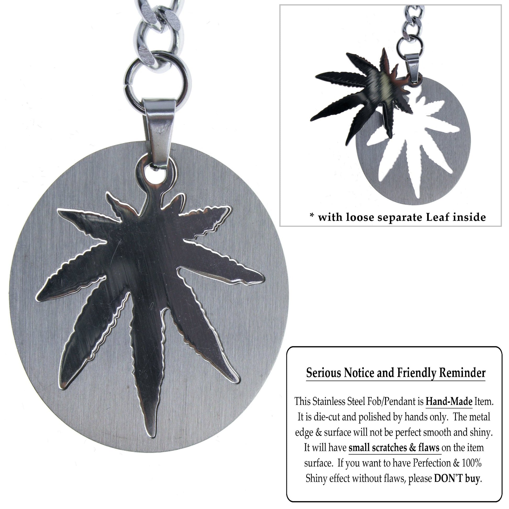 Albert Chain Pocket Watch Chains All Real Stainless Steel with T-Bar and Leaf Design Fob ACS16