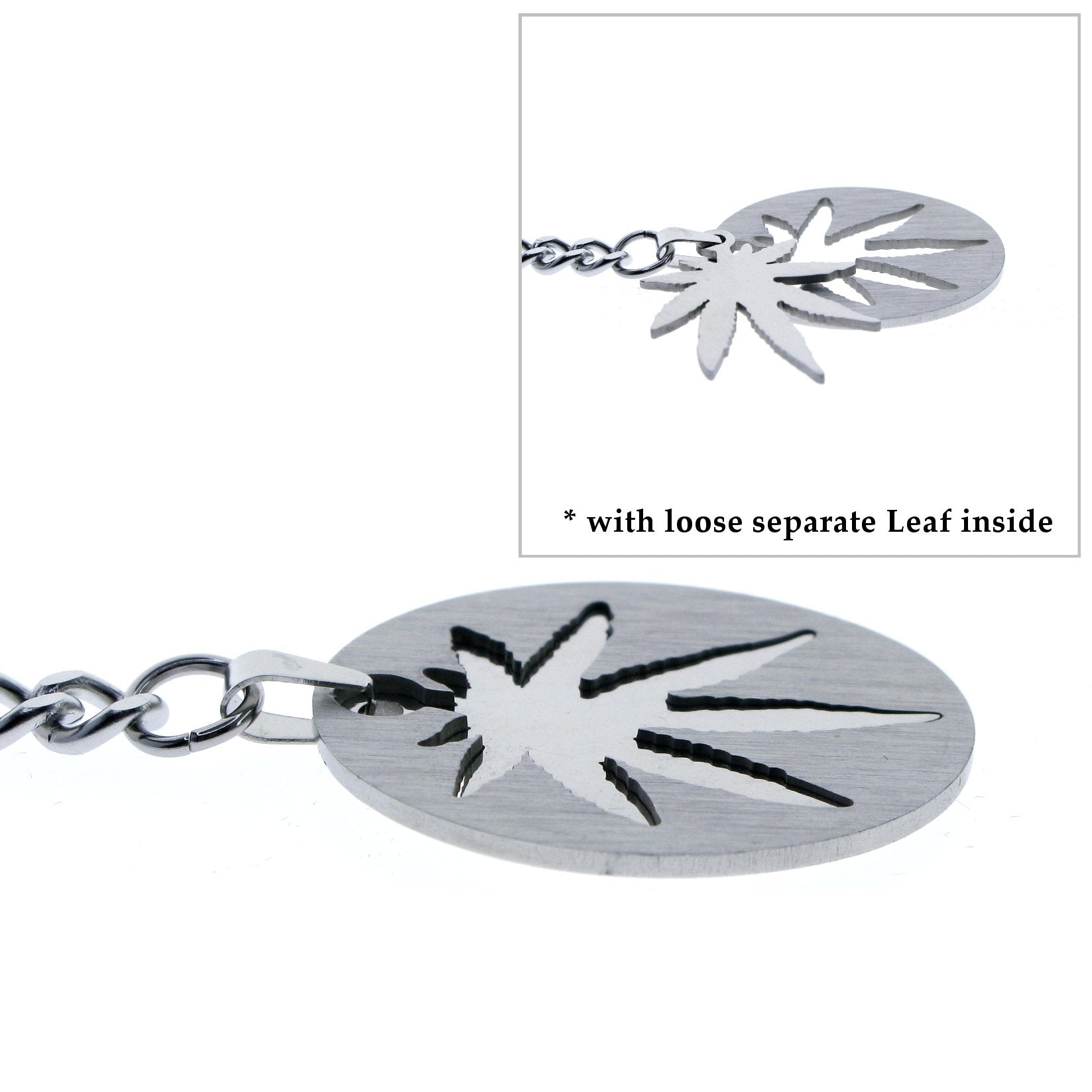 Albert Chain Pocket Watch Chains All Real Stainless Steel with T-Bar and Leaf Design Fob ACS16