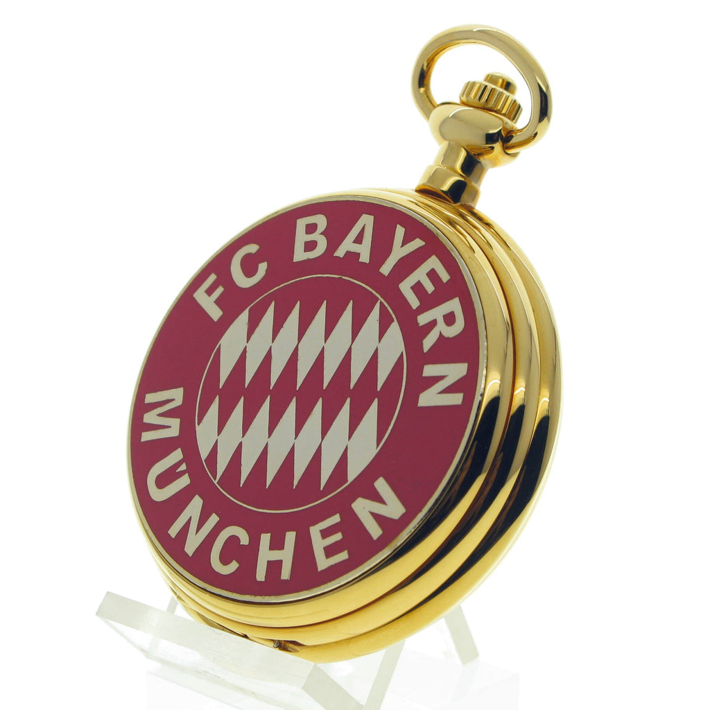 Gold Pocket Watch with FC Bayern Munich Crest Logo on cover