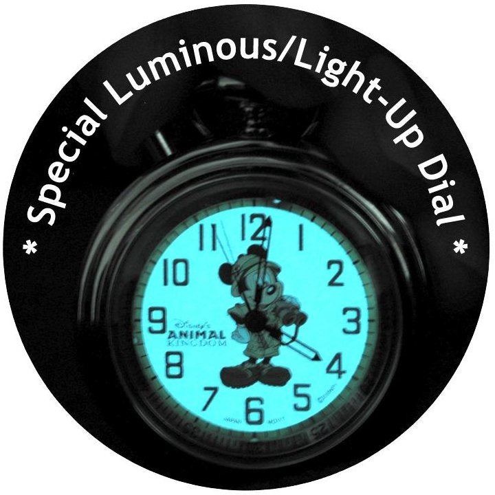 Antique Mickey Mouse Pocket Watch with Luminous Dial and Pouch C59