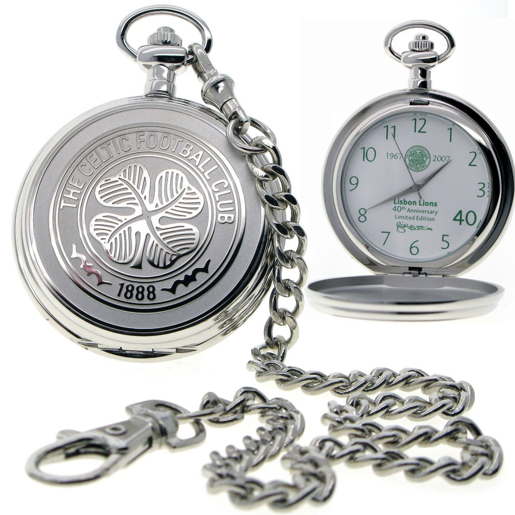 Celtic FC Silver Pocket Watch 1888 with green Lisbon Lions Dial