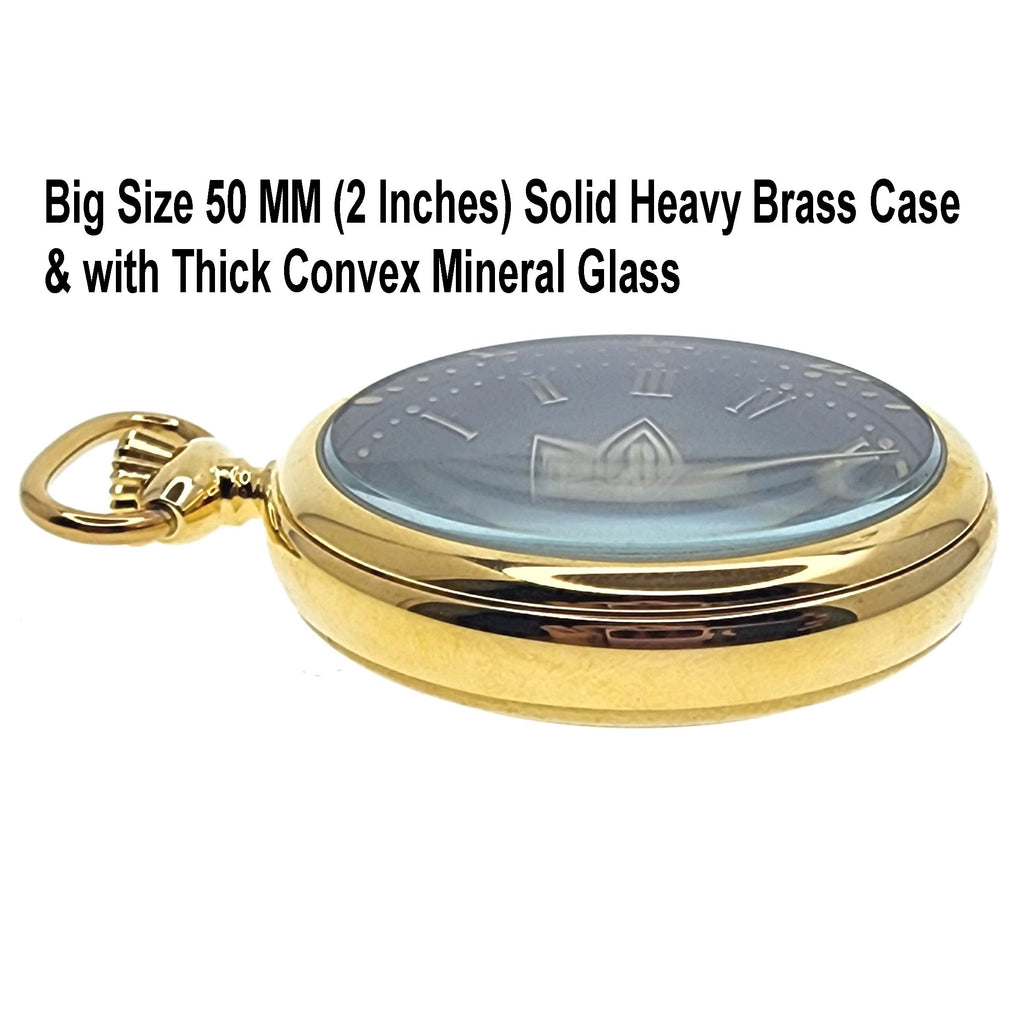 Gold Pocket Watch Solid Heavy Case & Thick Mineral Glass