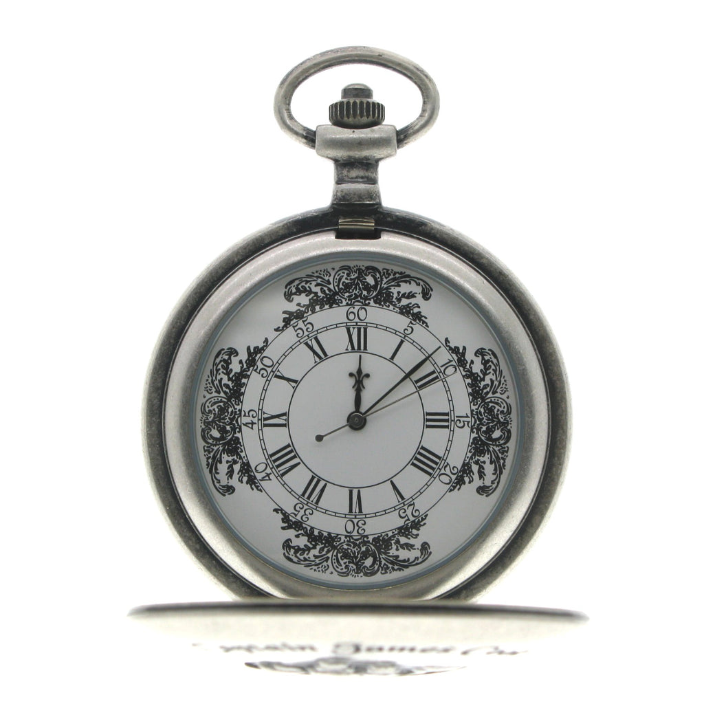 Captain James Cook 1728-1779 Memorial Silver Color Pocket Watch Men Gift Set with Fob Chain C62