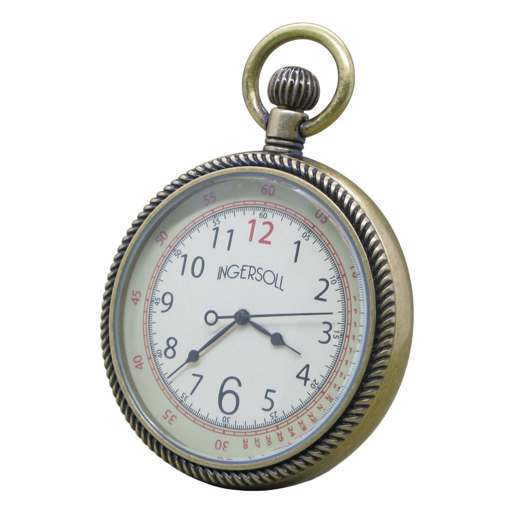 Ingersoll Pocket Watch Open Face Design Arabic Numbers Dial and Thick Mineral Len