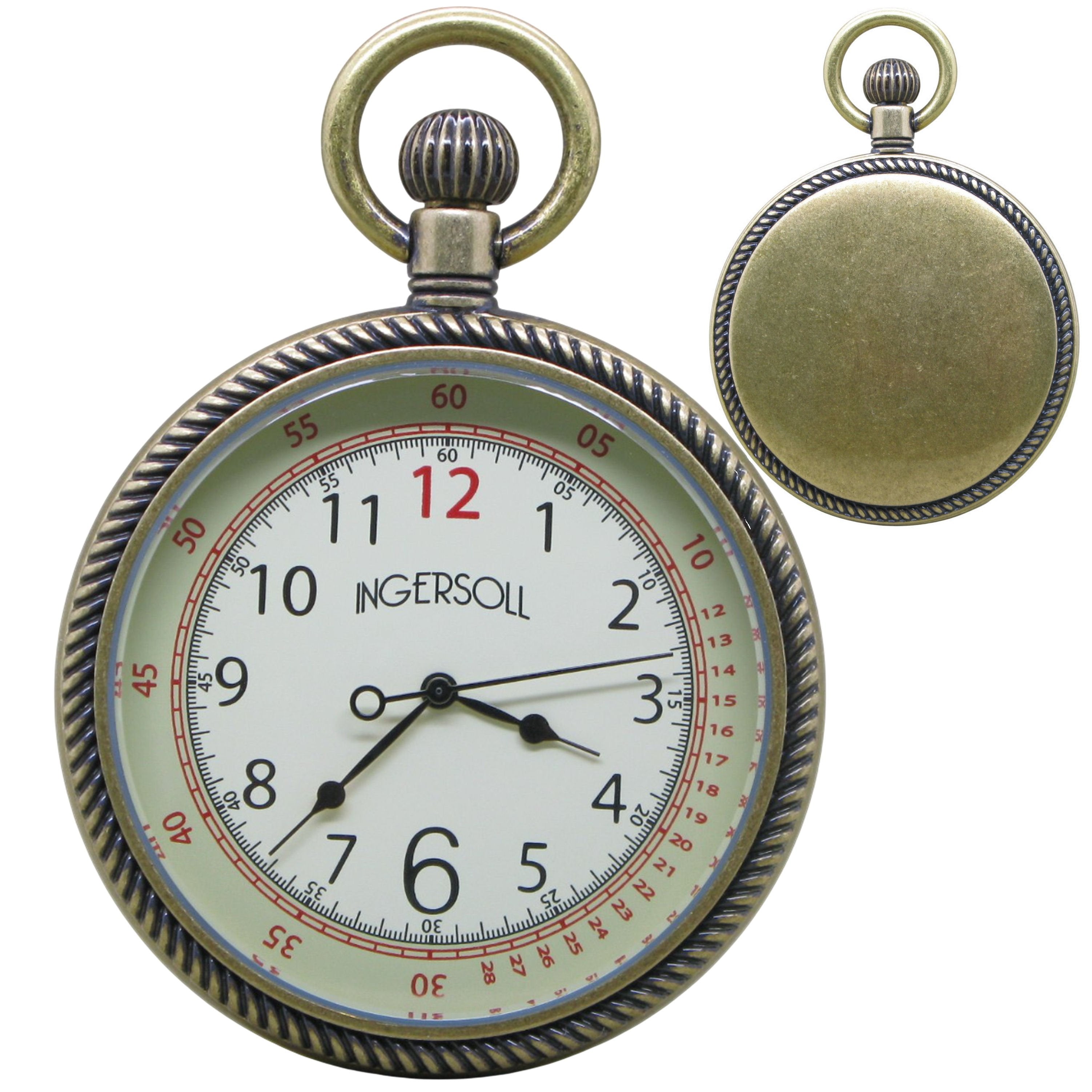 Ingersoll Pocket Watch Antique Bronze Color and Arabic Numbers Dial