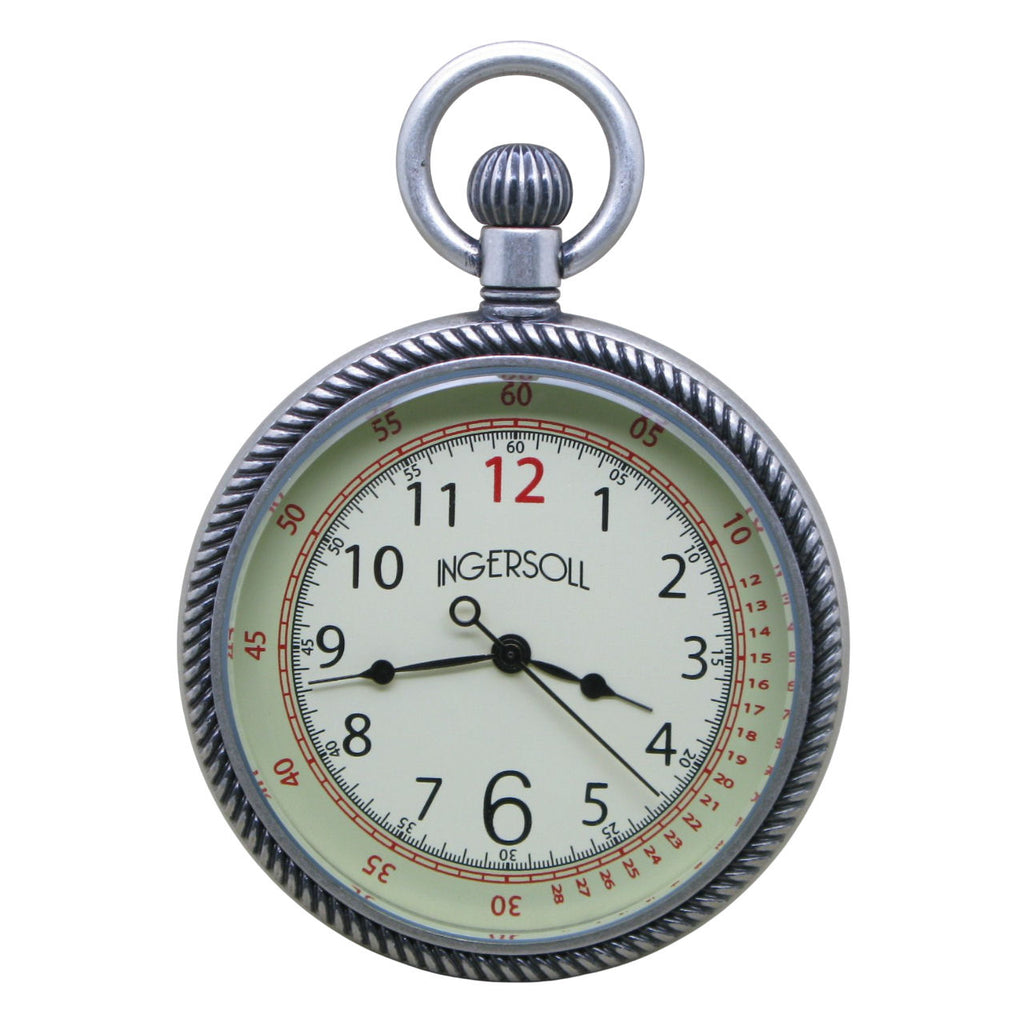 Antique Silver Ingersoll Pocket Watch front view