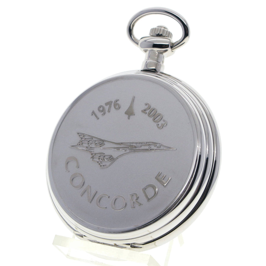 CONCORDE Airliner Silver Pocket Watch front view