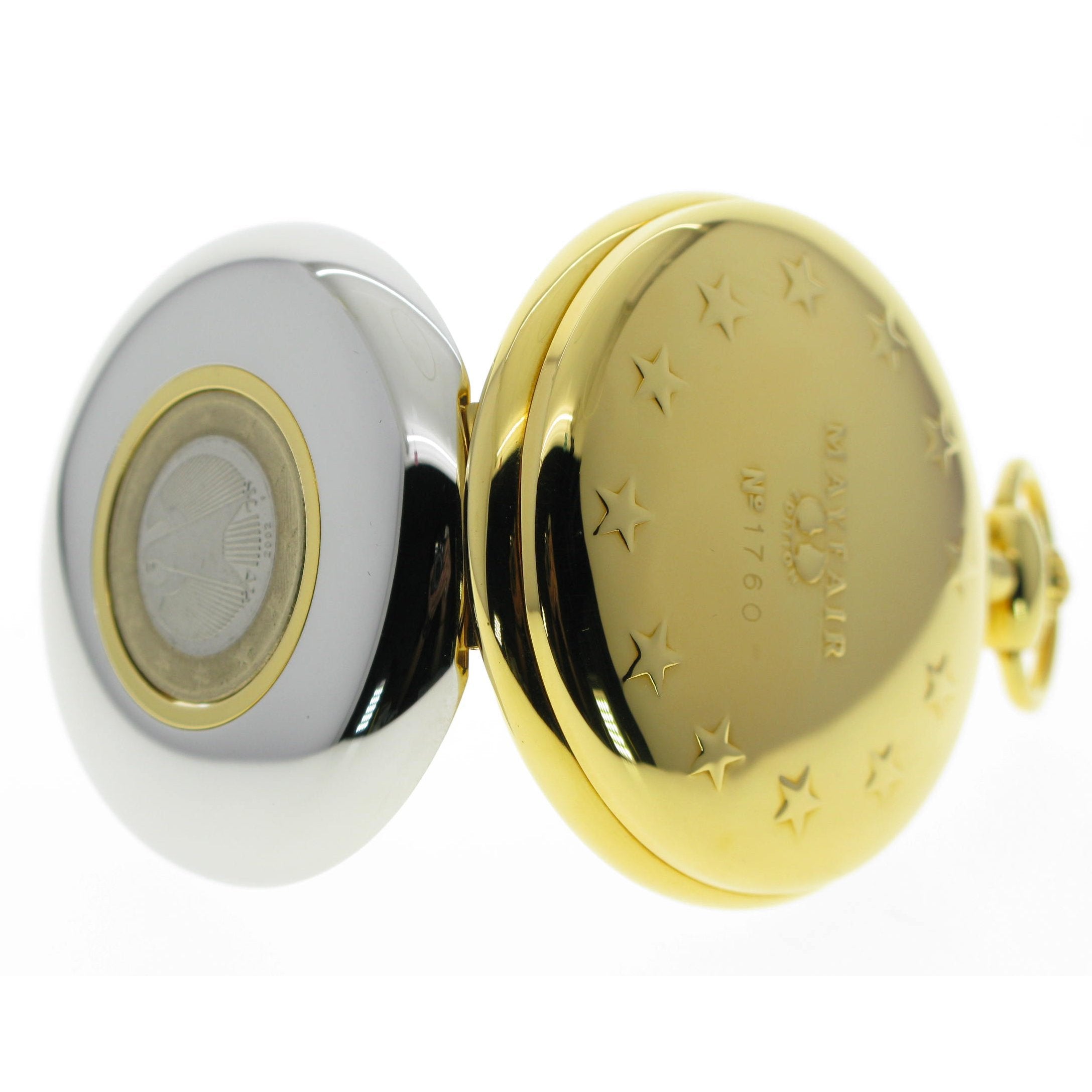 Euro Coin Pocket Watch side view