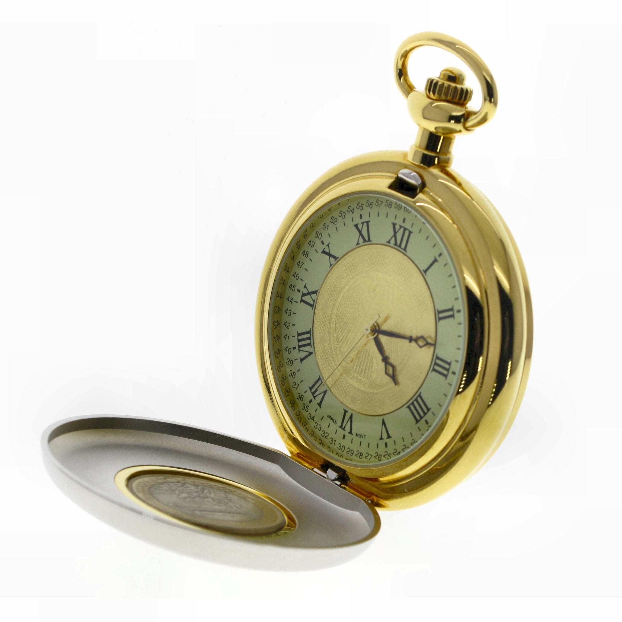Euro Coin Pocket Watch open view