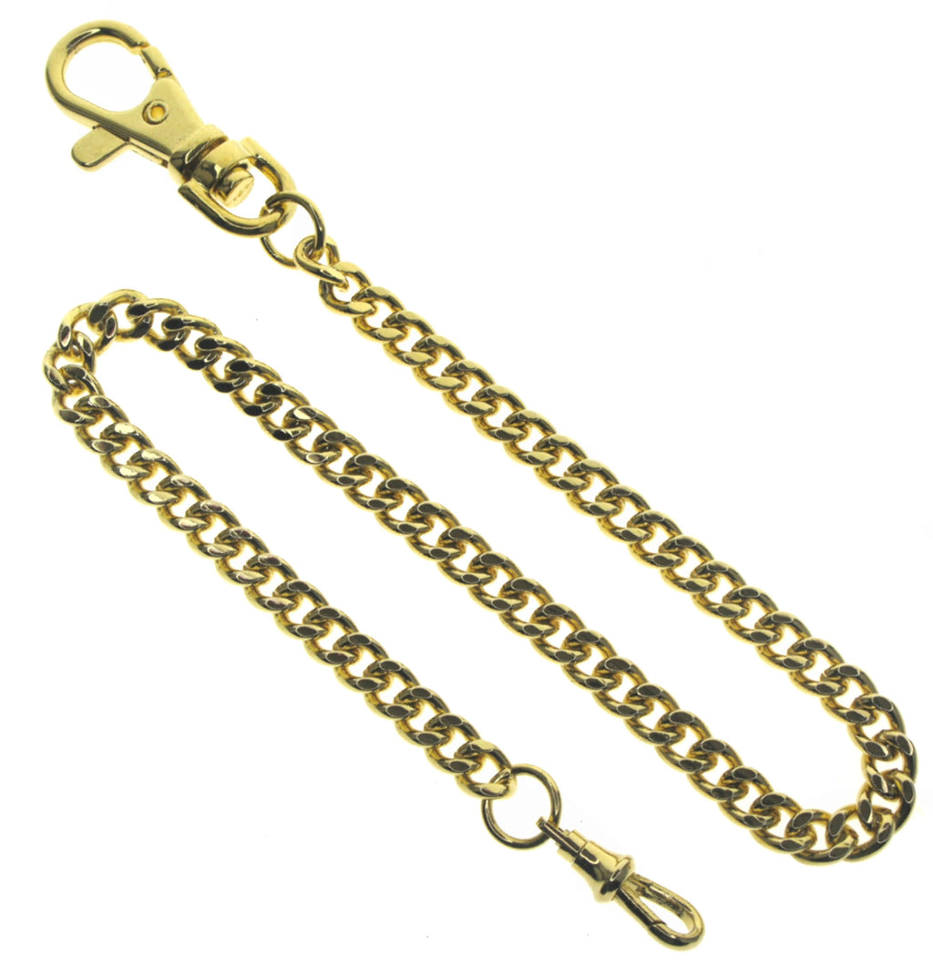 Gold Color Pocket Watch Chain with Large Lobster Clasp and Swivel Clasp FC02