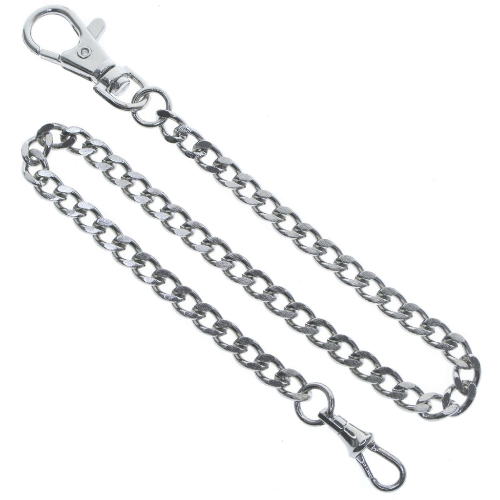 Silver Color Pocket Watch Chain with Large Lobster Clasp and Swivel Clasp FC03A