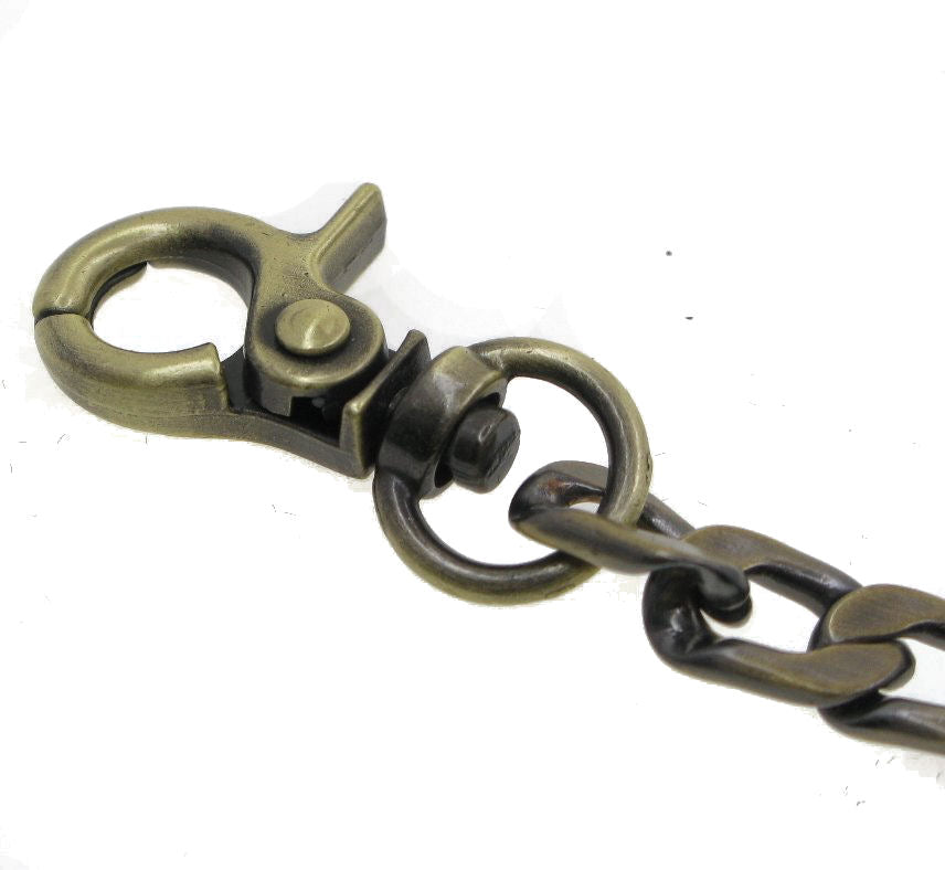 Pocket Watch Chain Albert Chain Bronze Wallet Chain Jean Biker Chain with Dragon Design Swivel Clasp and Swivel Lobster Clasp FC64