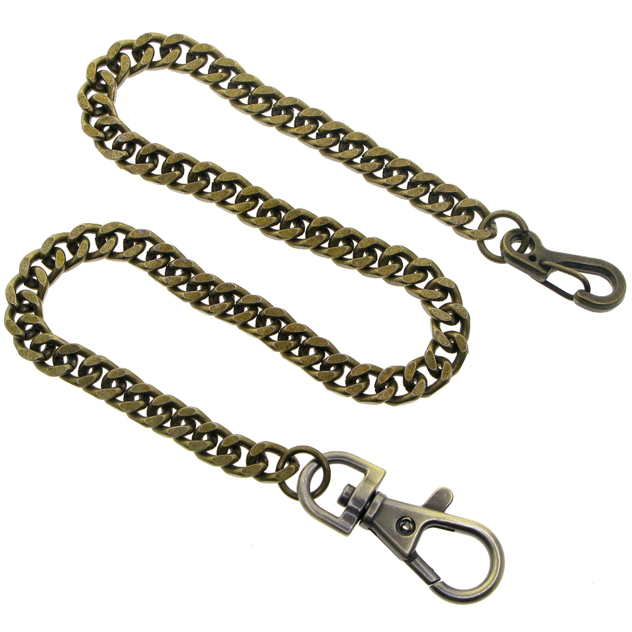 watchvshop Pocket Watch Chain Albert Chain Bronze Color Heavy 7 MM Thick Cuban Curb Link Chain with Swivel Lobster Clasp FC65