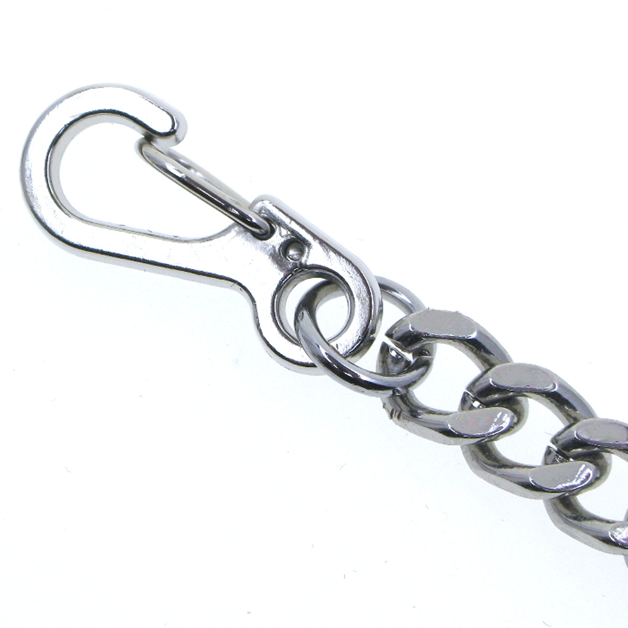 Silver Color Pocket Watch Chain with 7 MM Thick Curb Link Chain & Swivel Lobster Clasp FC67