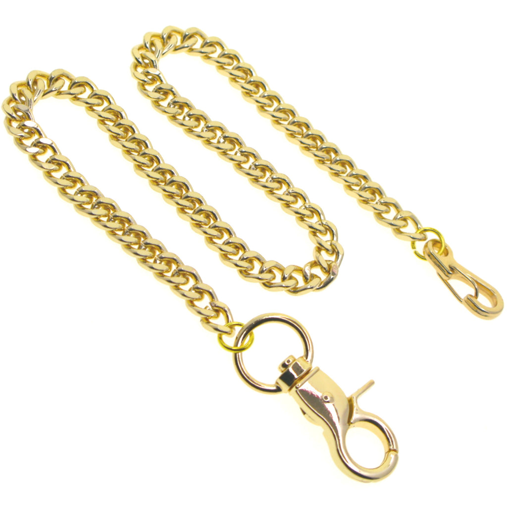 Gold Color Heavy Curb Link Chain with Big Swivel Lobster Clasp