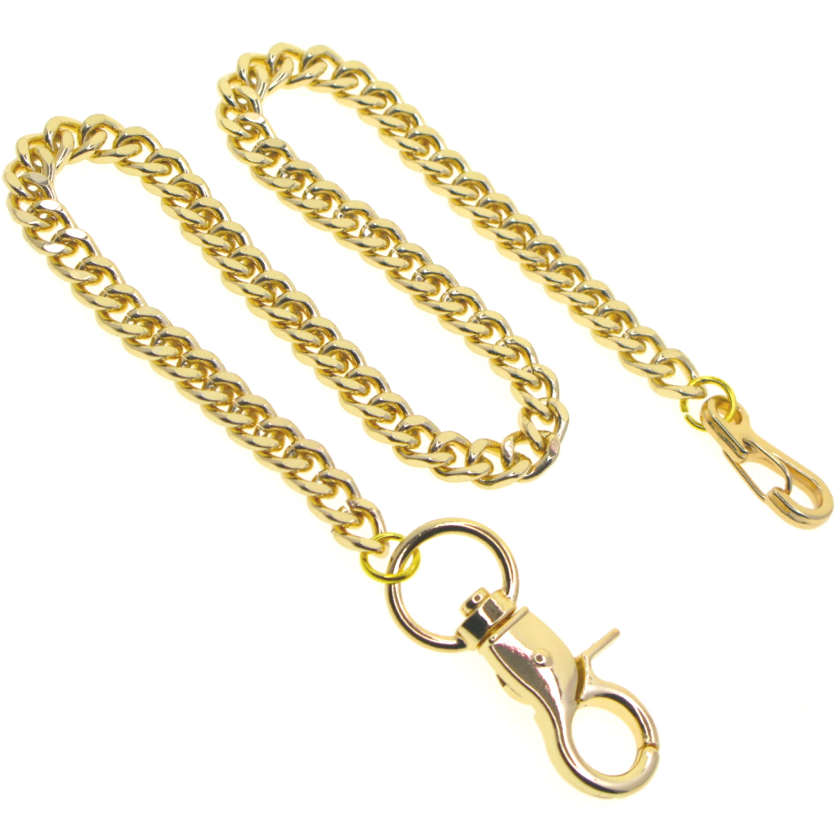 Gold Color Heavy Curb Link Chain with Big Swivel Lobster Clasp