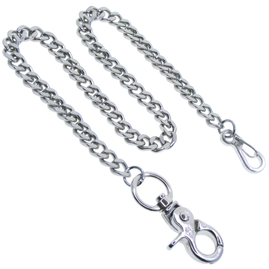 Silver Heavy Curb Link Chain with Big Swivel Lobster Clasp