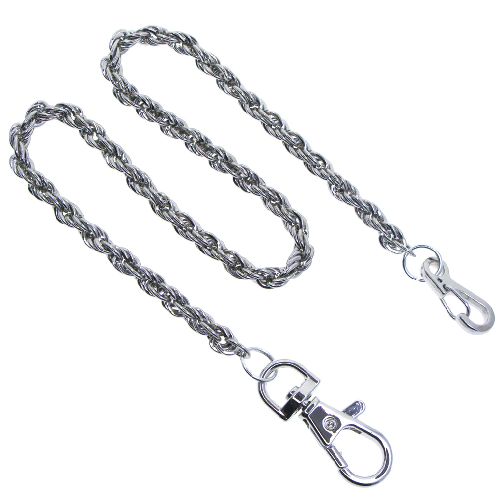 Silver Heavy Rope Chain with Swivel Lobster Clasp