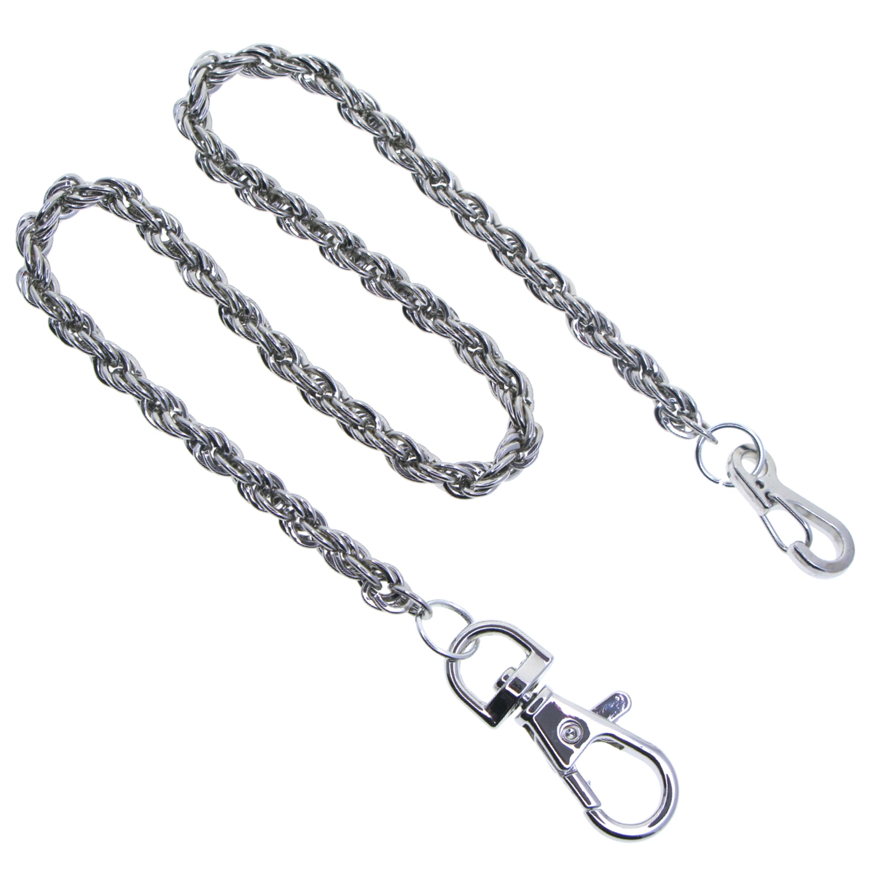 Silver Heavy Rope Chain with Swivel Lobster Clasp