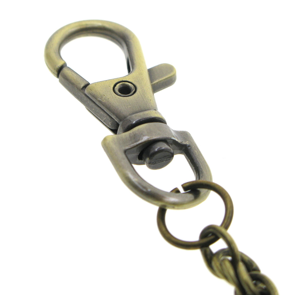 Bronze Pocket Watch Chain with Heavy Rope Chain & Swivel Lobster Clasp FC77