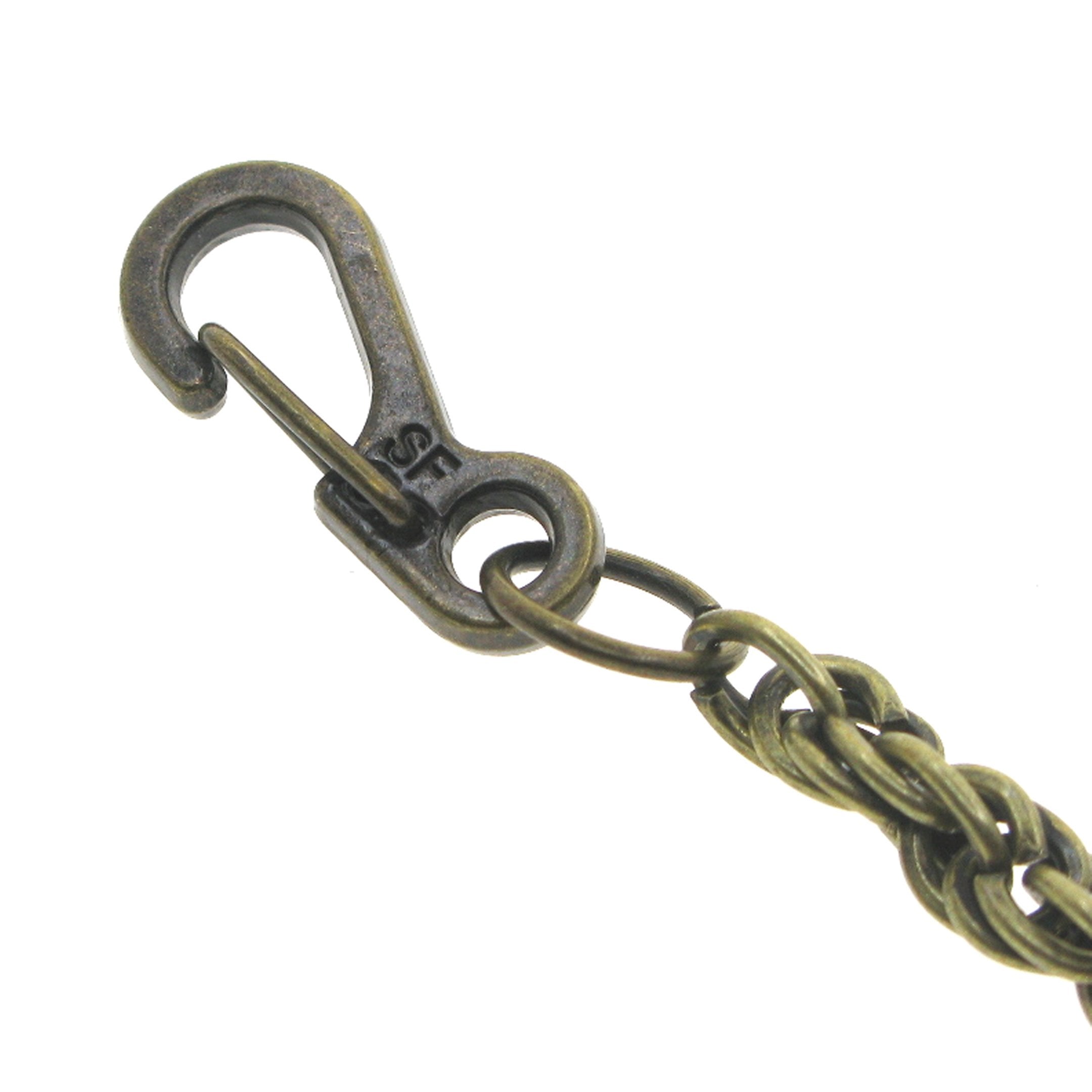 Bronze Pocket Watch Chain with Heavy Rope Chain & Swivel Lobster Clasp FC77