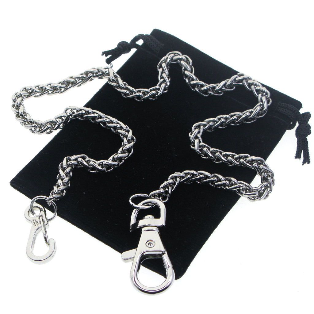 Silver Color Pocket Watch Chainswith Spiga Wheat Chain & Swivel Lobster Clasp FC79