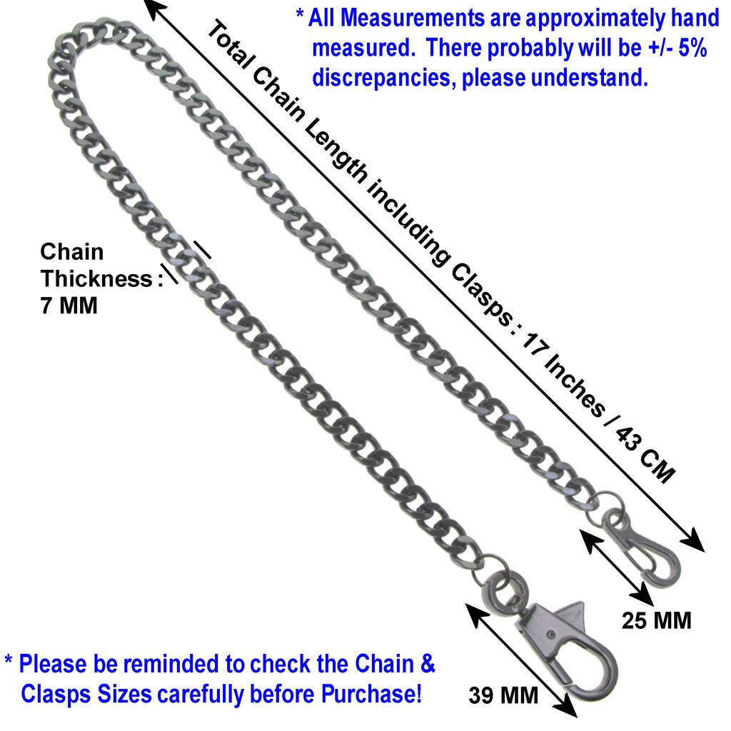 Black Color Pocket Watch Chain with Swivel Lobster Clasp FC82