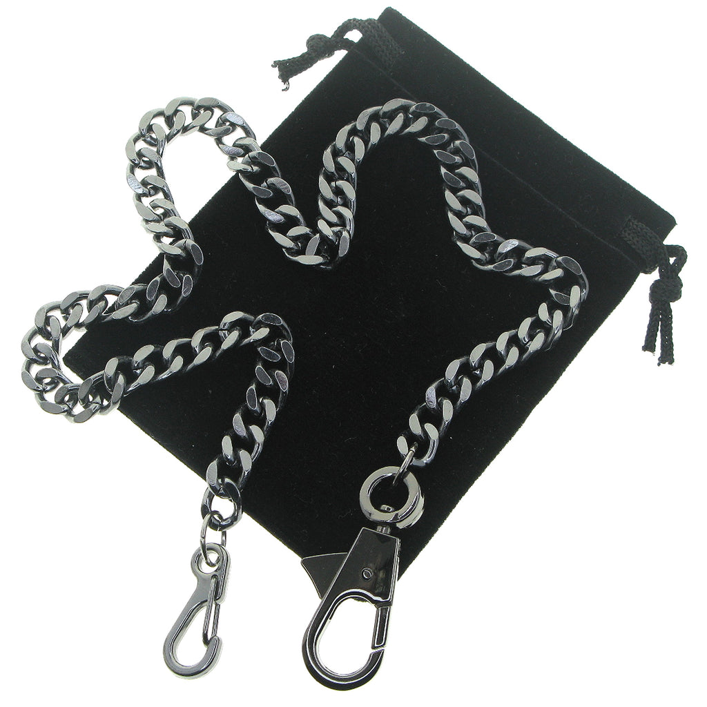Black Color Pocket Watch Chain with Swivel Lobster Clasp FC82