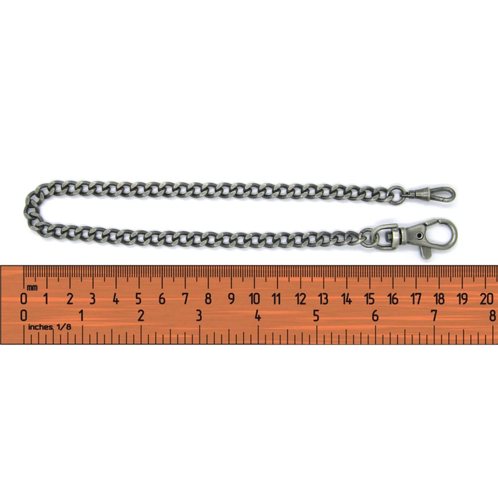 Antique Silver Color Pocket Watch Chain with Large Lobster Clasp and Swivel Clasp FC01