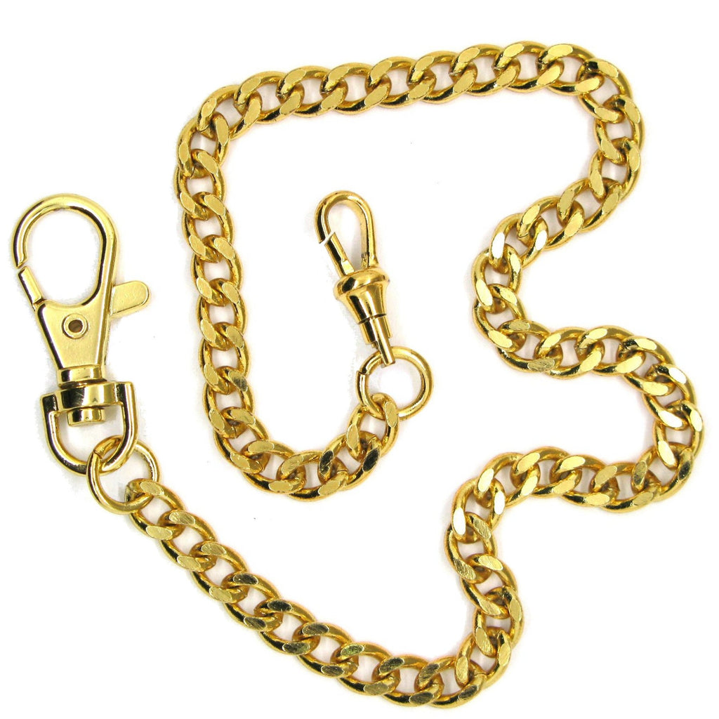 Gold Pocket Watch Chain with Swivel Lobster Clasp