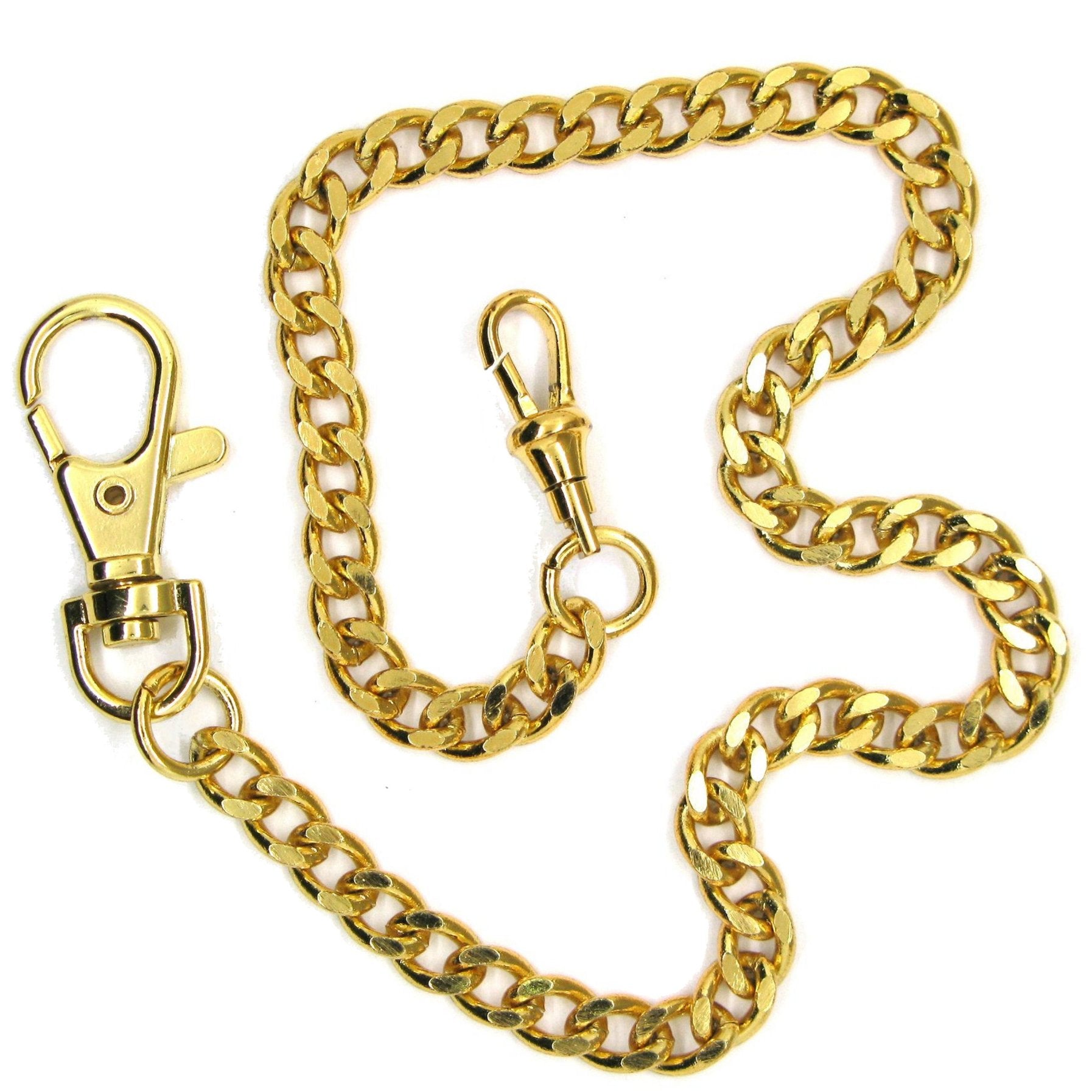 Gold Curb Link Chain with Albert Swivel Claps