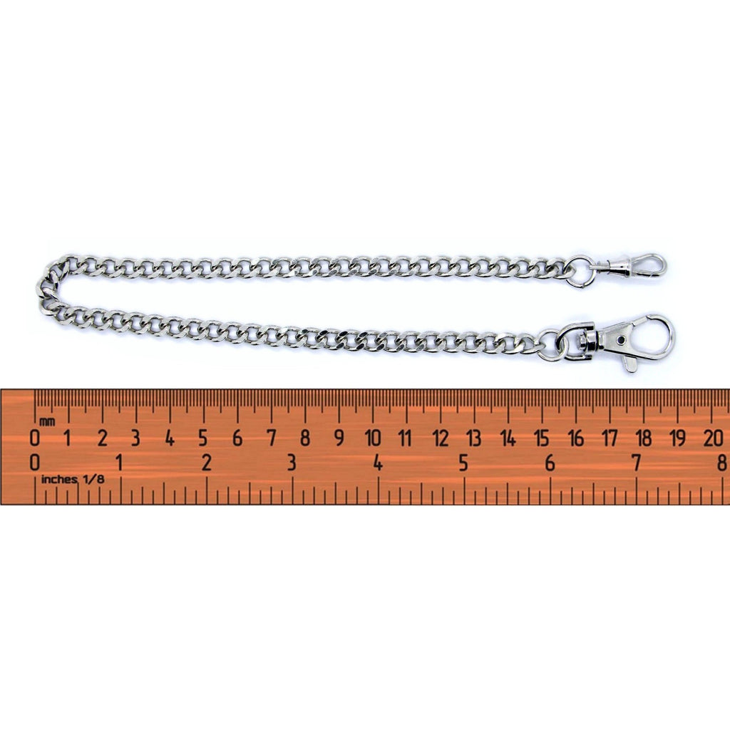 Silver Color Pocket Watch Chain with Large Lobster Clasp and Swivel Clasp FC03A