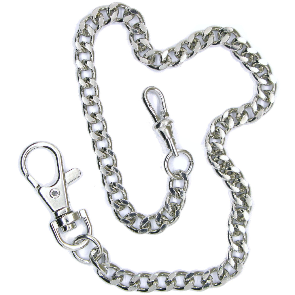 Silver Pocket Watch Chain with Swivel Lobster Clasp