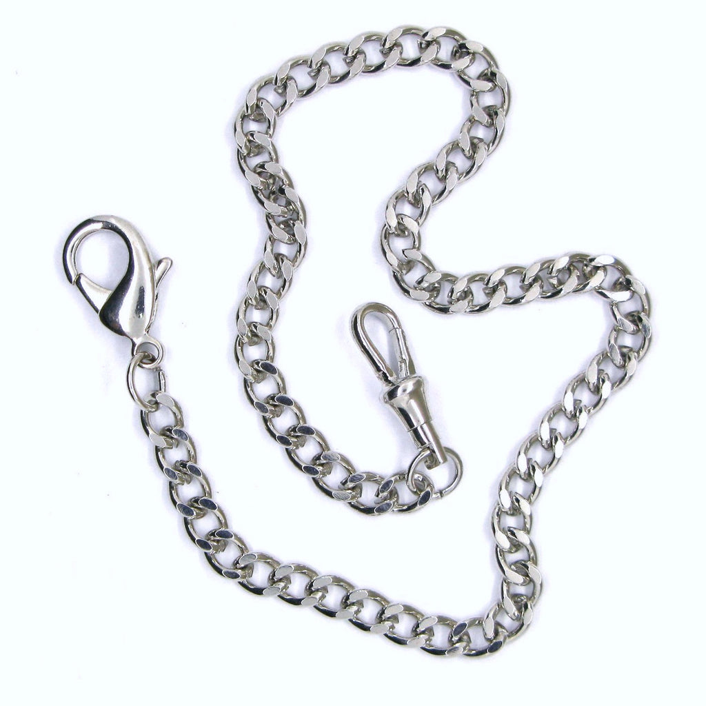 Silver Pocket Watch Chain with Lobster Clasp