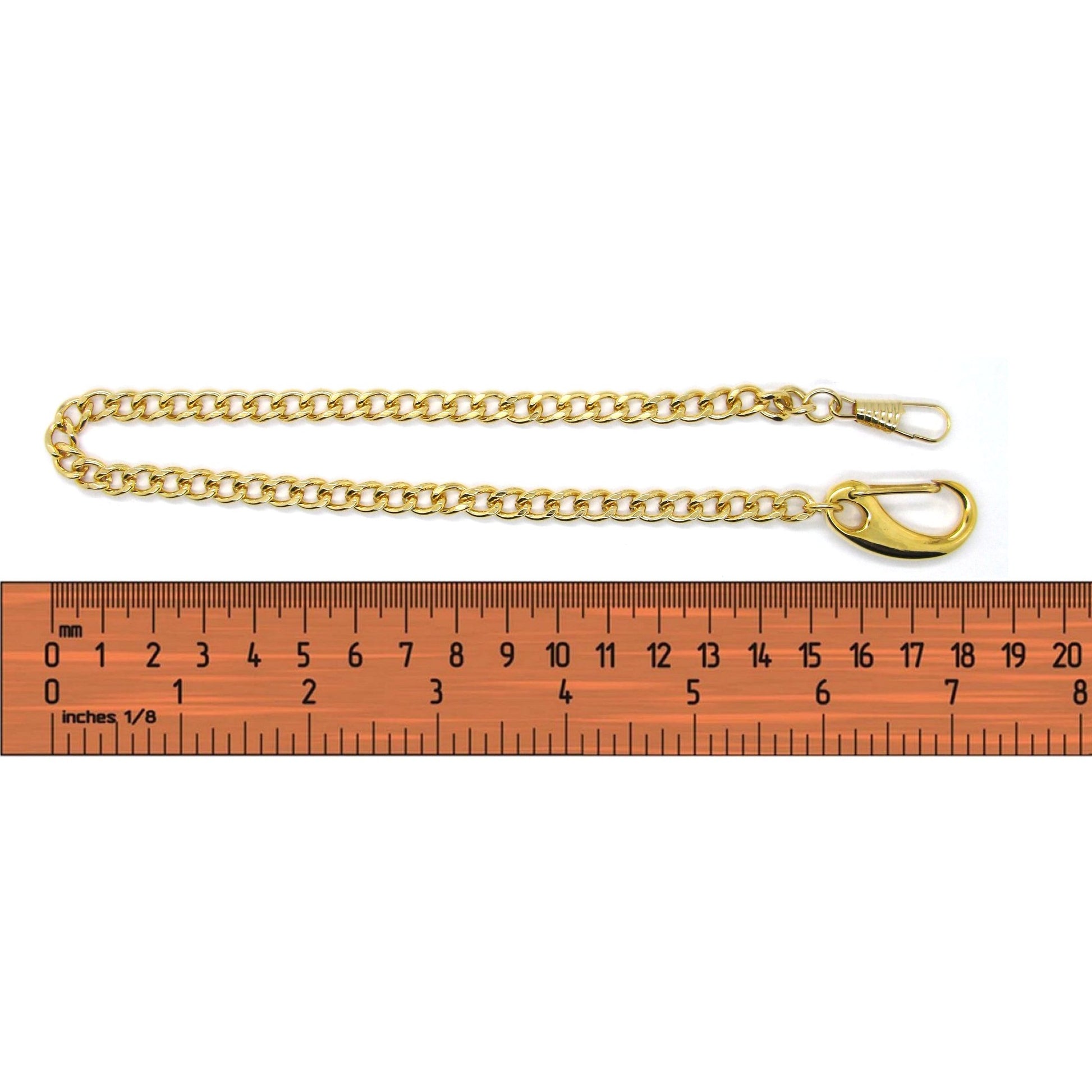 Gold Color Pocket Watch Chain with Large Lobster Claw Clasp FC12