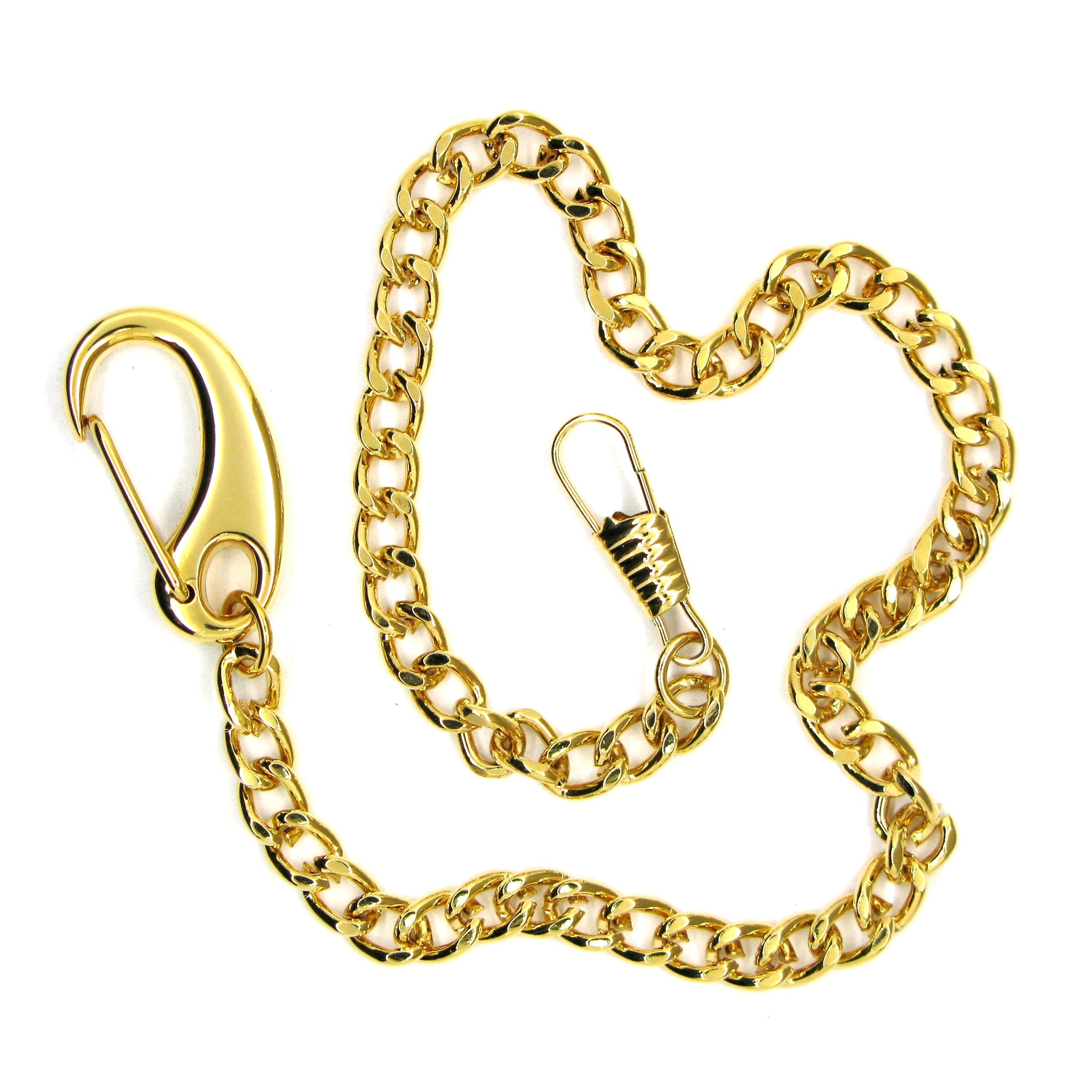 Gold Curb Link Chain with Big Lobster Clasp