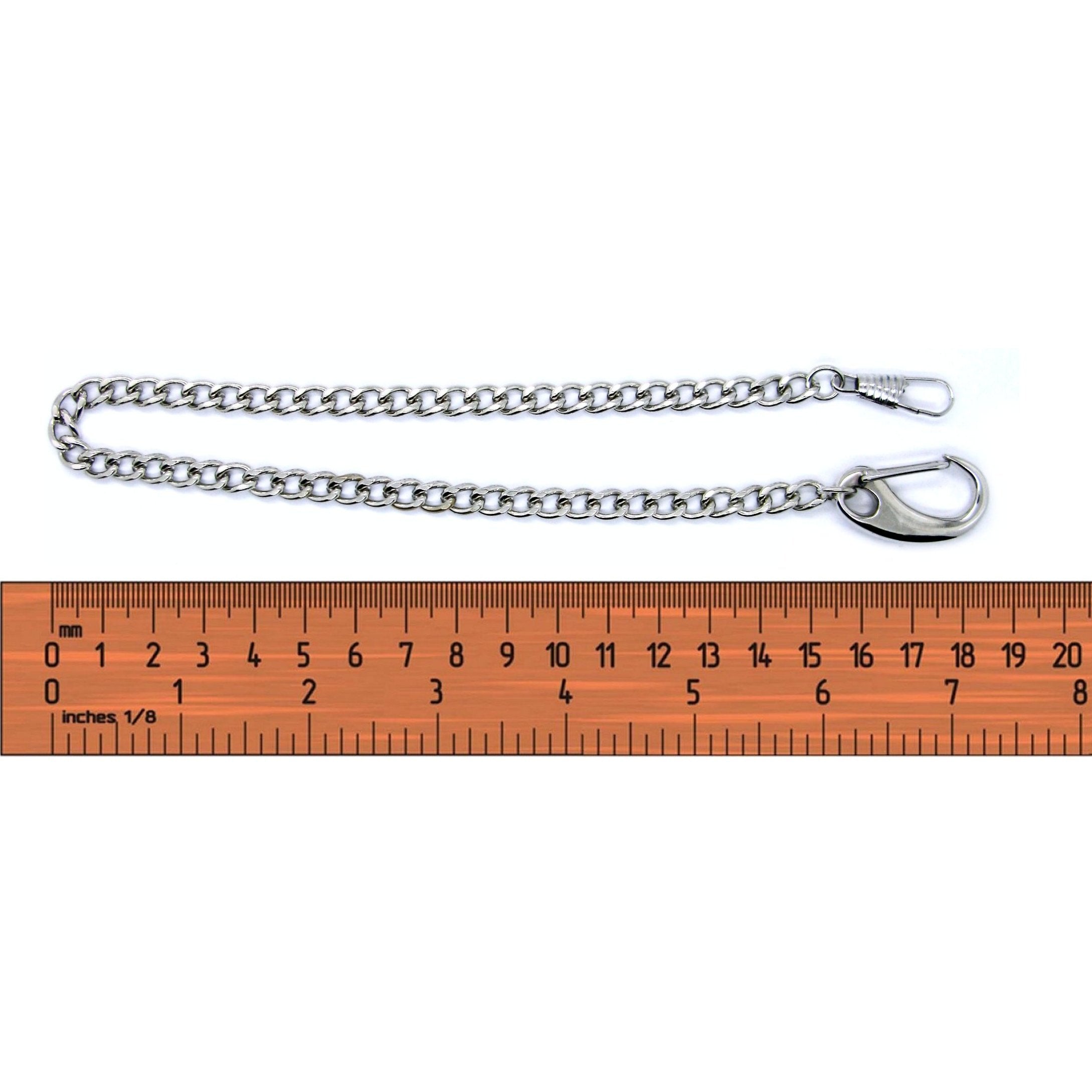 Pocket Watch Chain with Curb Link Chain and Large Lobster Clasp FC13