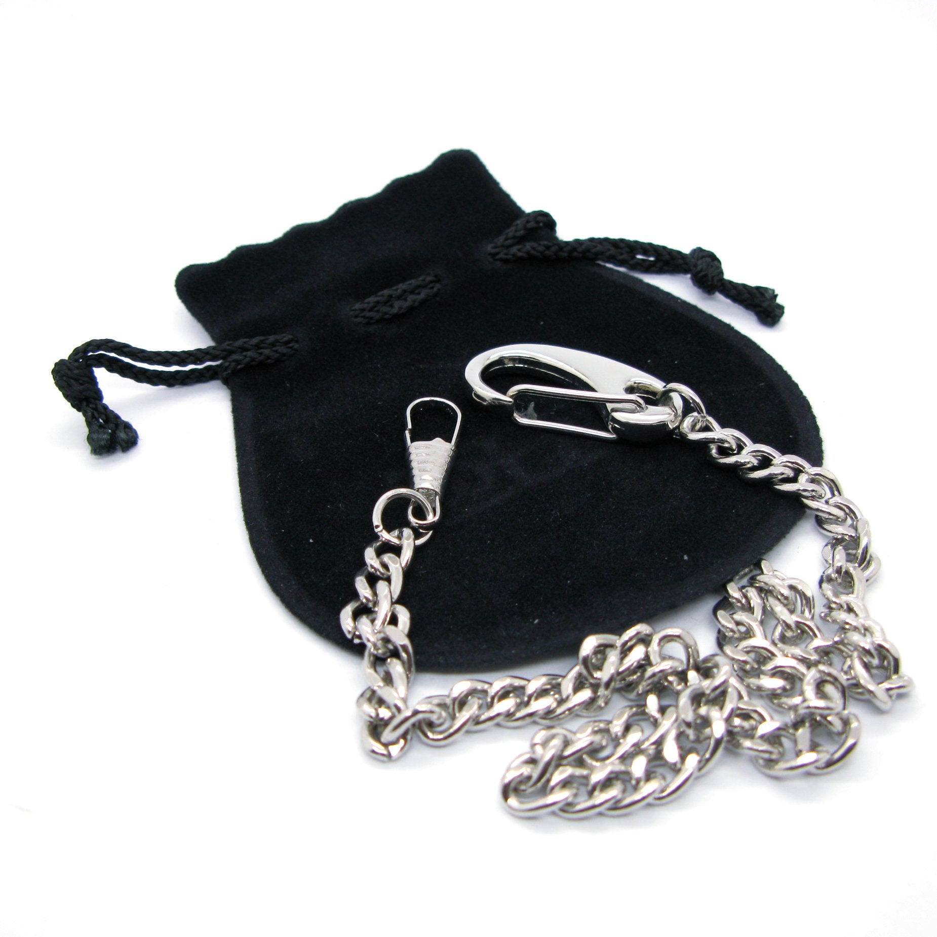 Pocket Watch Chain with Curb Link Chain and Large Lobster Clasp FC13