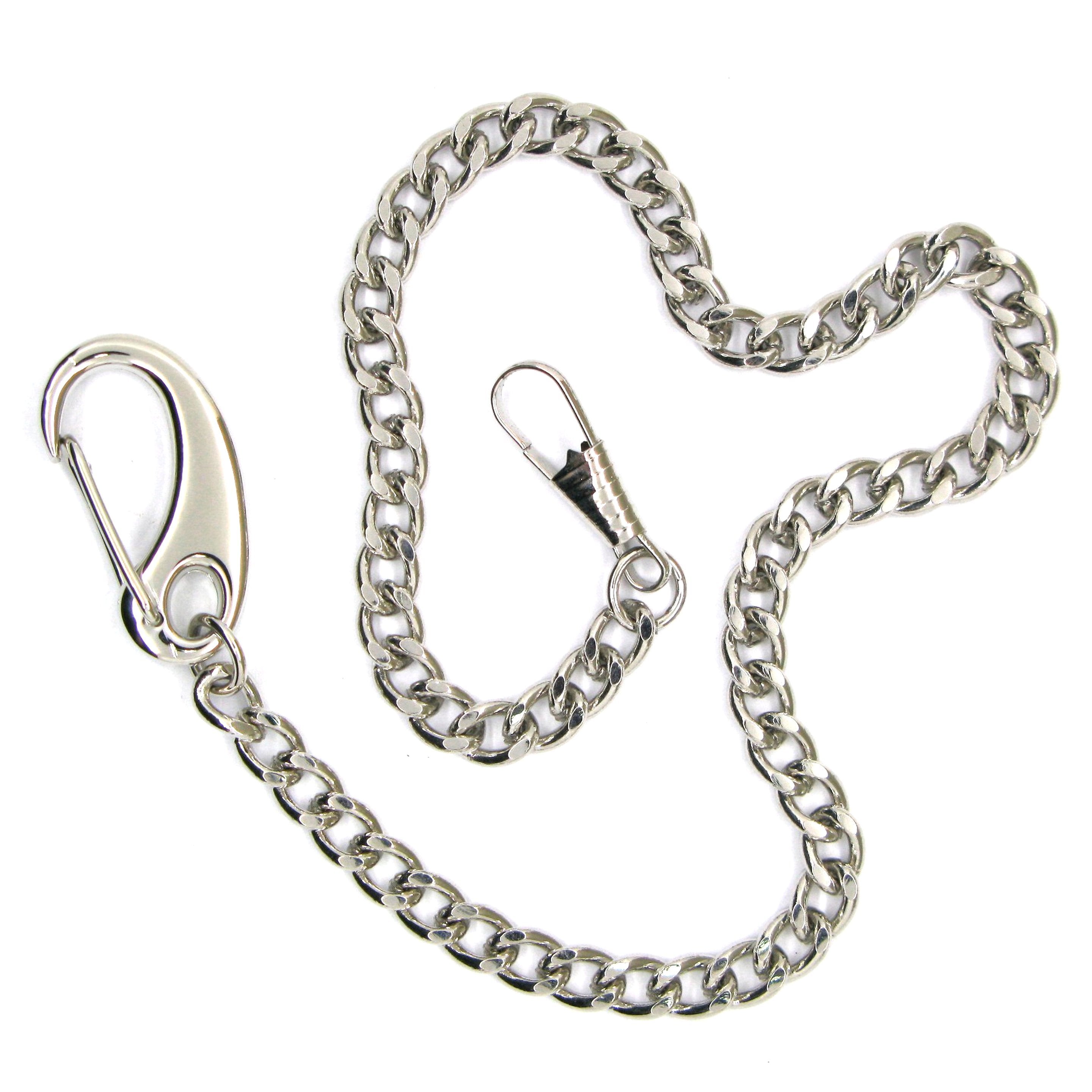 Silver Pocket Watch Chain with big  Lobster Clasp