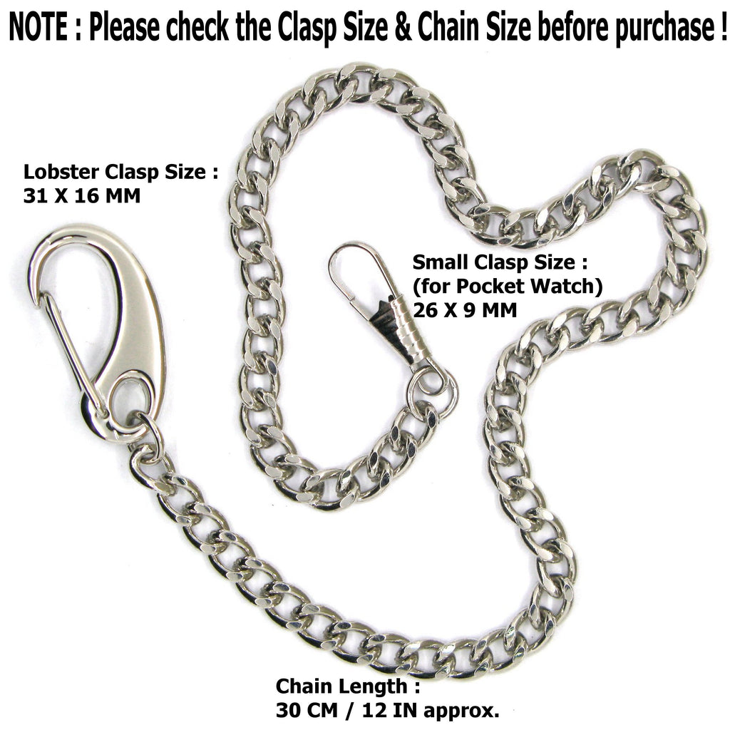 Pocket Watch Chain Albert Chain Curb Link Chain with Large Lobster Clasp FC13
