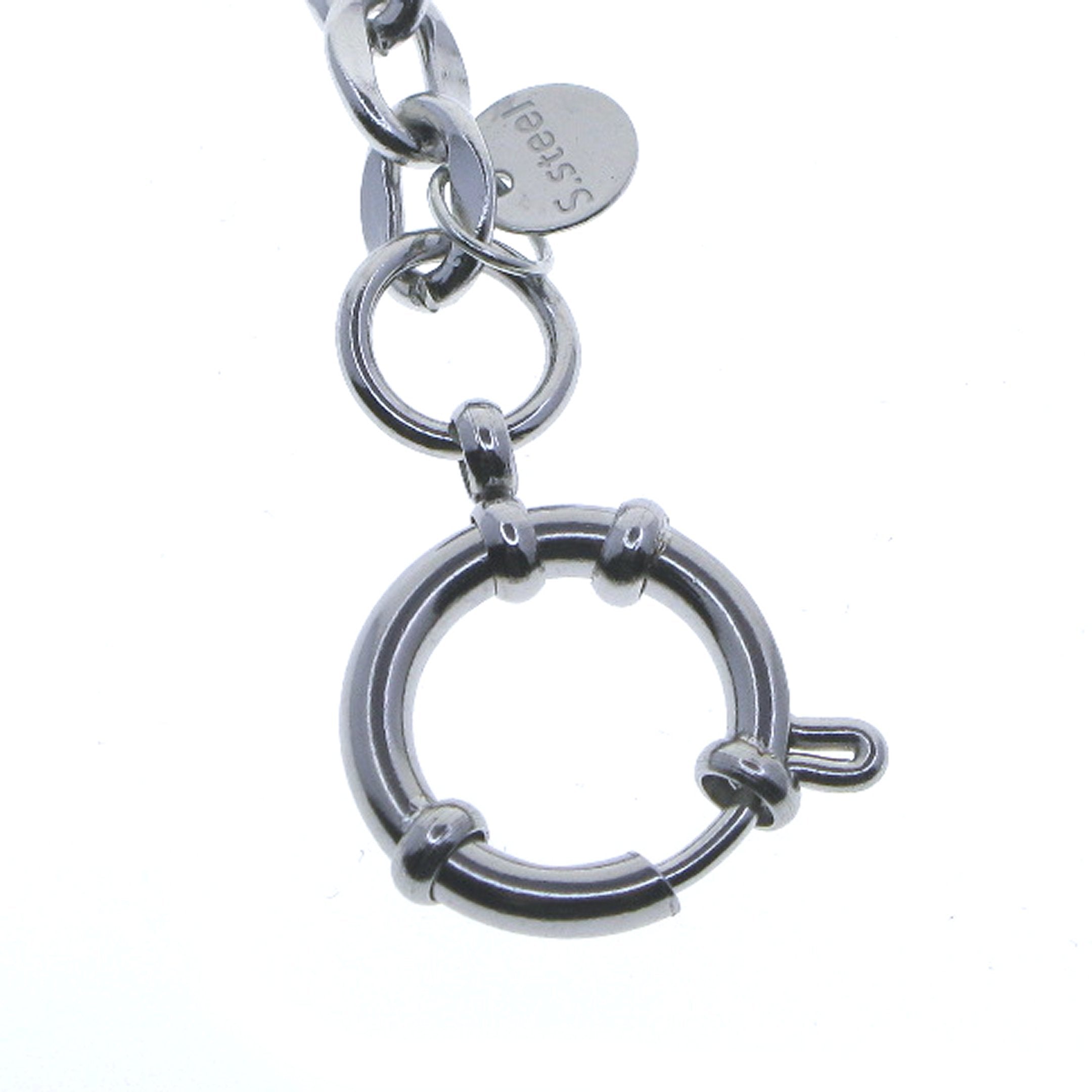 Stainless Steel Pocket Watch Chain Albert Chain with Steel Cable Chain, Steel Albert Swivel Clasp, Steel Spring Ring Clasp FCS66